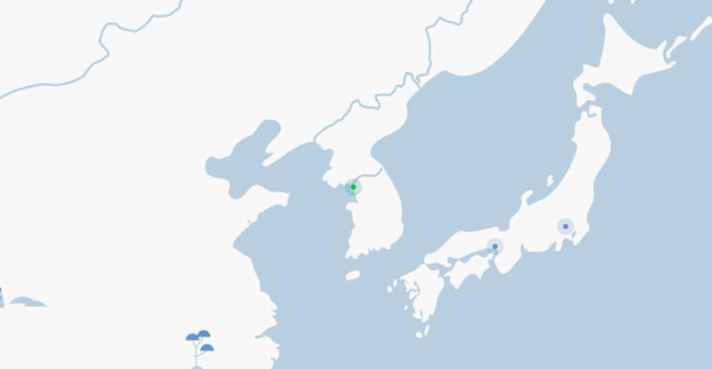 nordvpnを開き、韓国サーバーに接続する